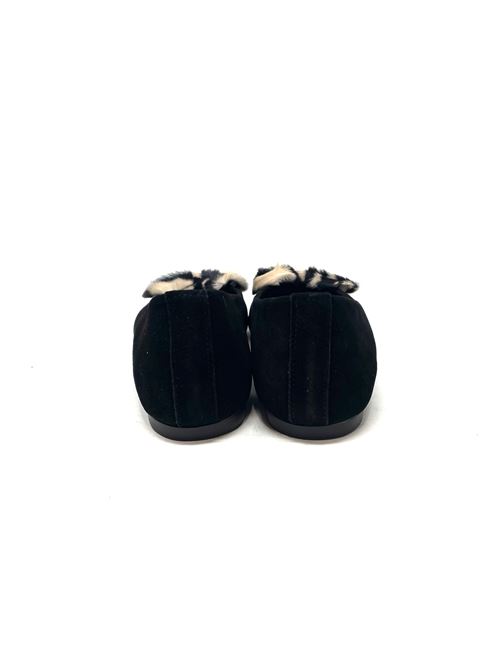 Ballerina con fiocco in cavallino leo IL LACCIO | 716009SUEDEBLACK